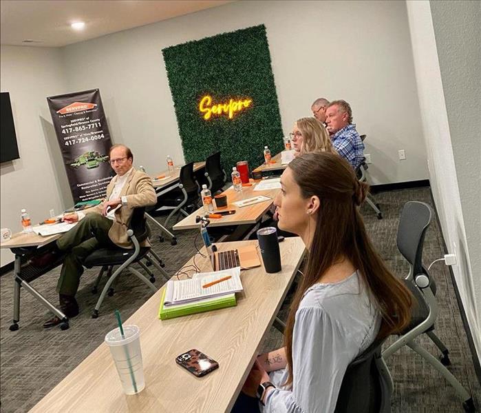 Students seated in the new SERVPRO office expansion